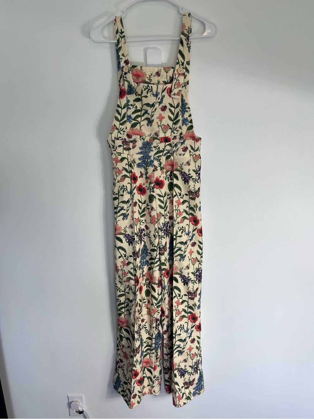Cider Corduroy Floral Garden Pleated Wide-Leg Jumpsuit - XS